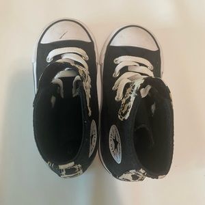 Toddler Converse Black and Leopard High Top - Size 7